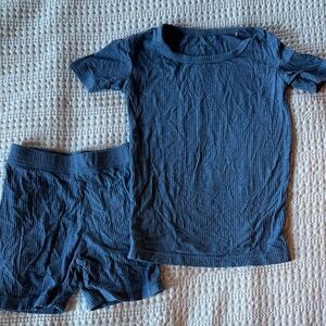 Little Sleepies Blue Ribbed Short Sleeve Top and Shorts Set